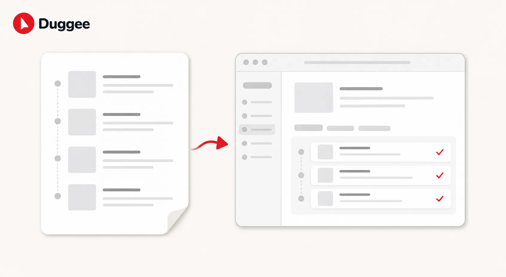 A guide replaying in a browser, each step ticked as it passes.